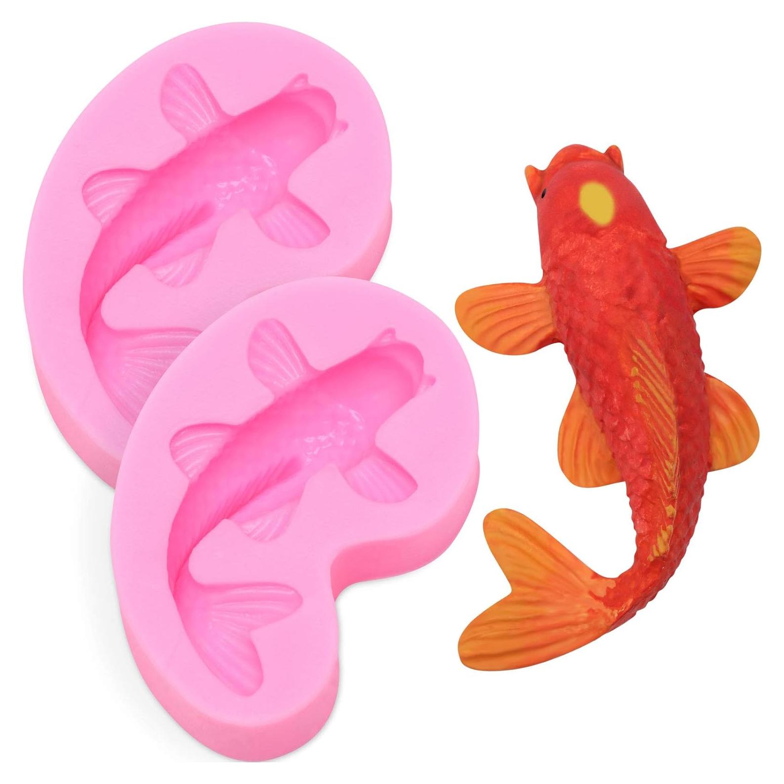 Molde de Silicona Pez Koi Patelai - 2 Piezas Rosa 7.5 cm