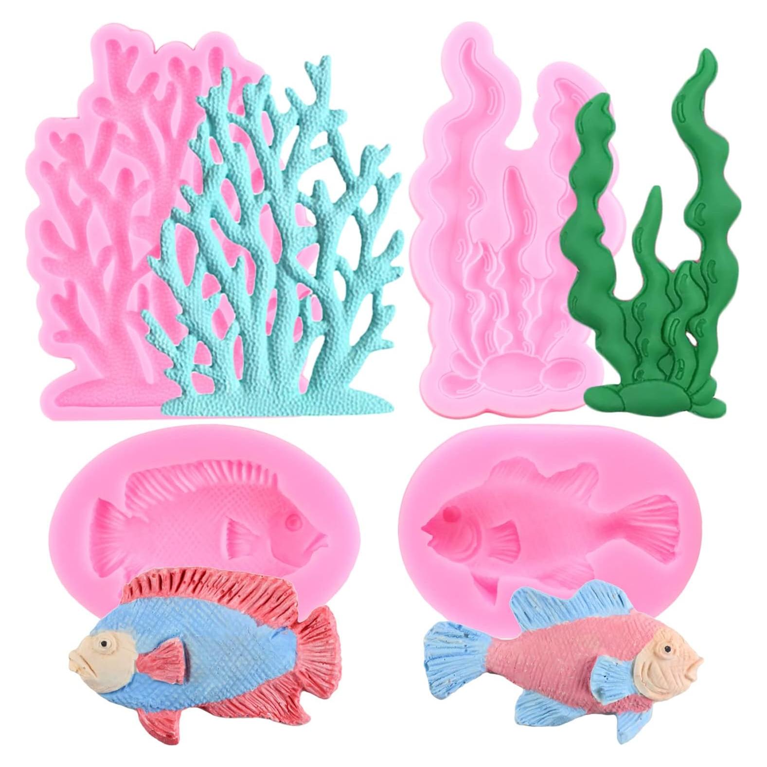 Molde de Silicona para Fondant Mujiang - 4 Piezas de Criaturas Marinas