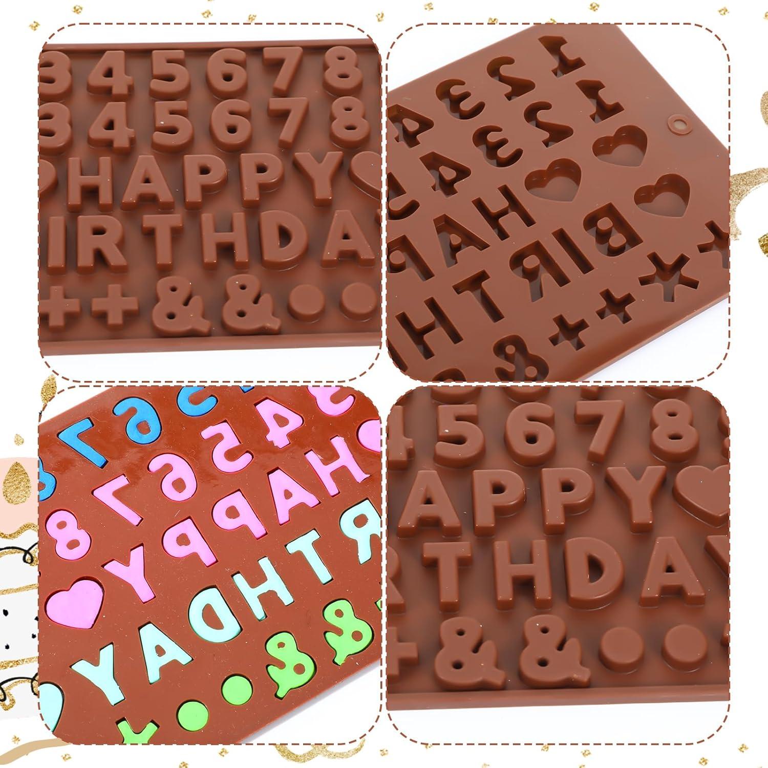 Moldes de Letras y Números de Silicona KFHENSOMR - 2 Piezas