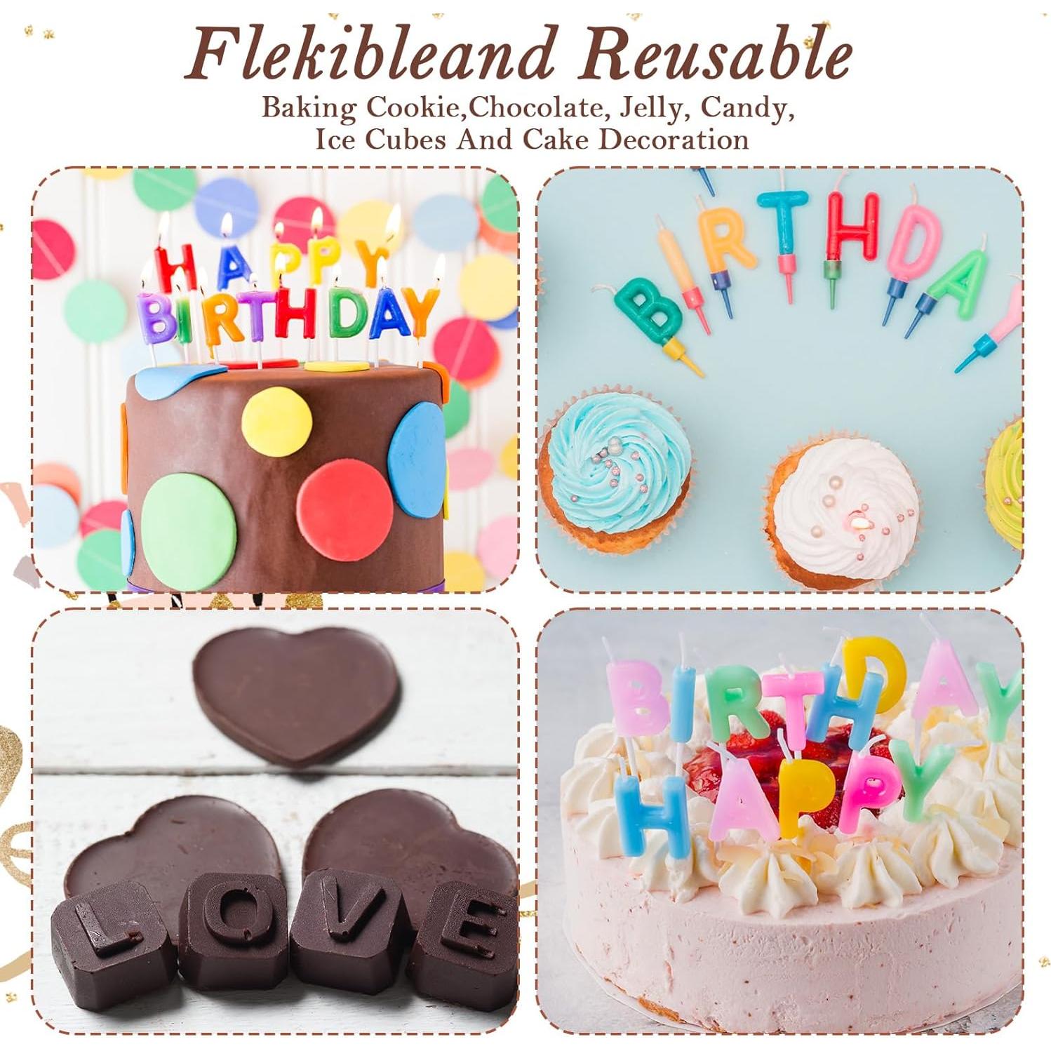 Moldes de Letras y Números de Silicona KFHENSOMR - 2 Piezas