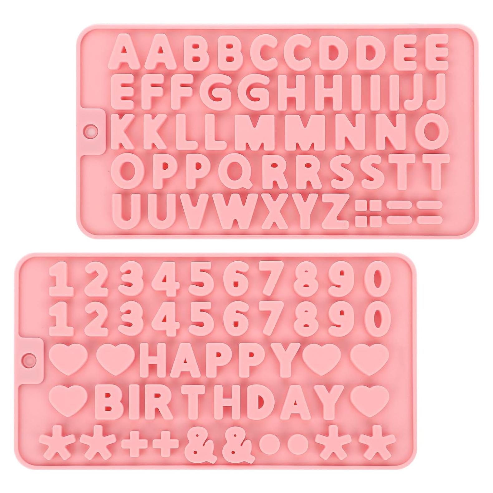 Moldes de Letras de Silicona Trinkrittey 2 Pcs Rosa 20.8x11.3cm