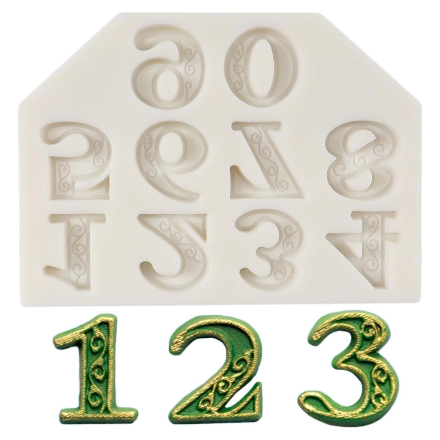 Molde de Silicona para Fondant Números 3D QDMOLDS 25x17cm