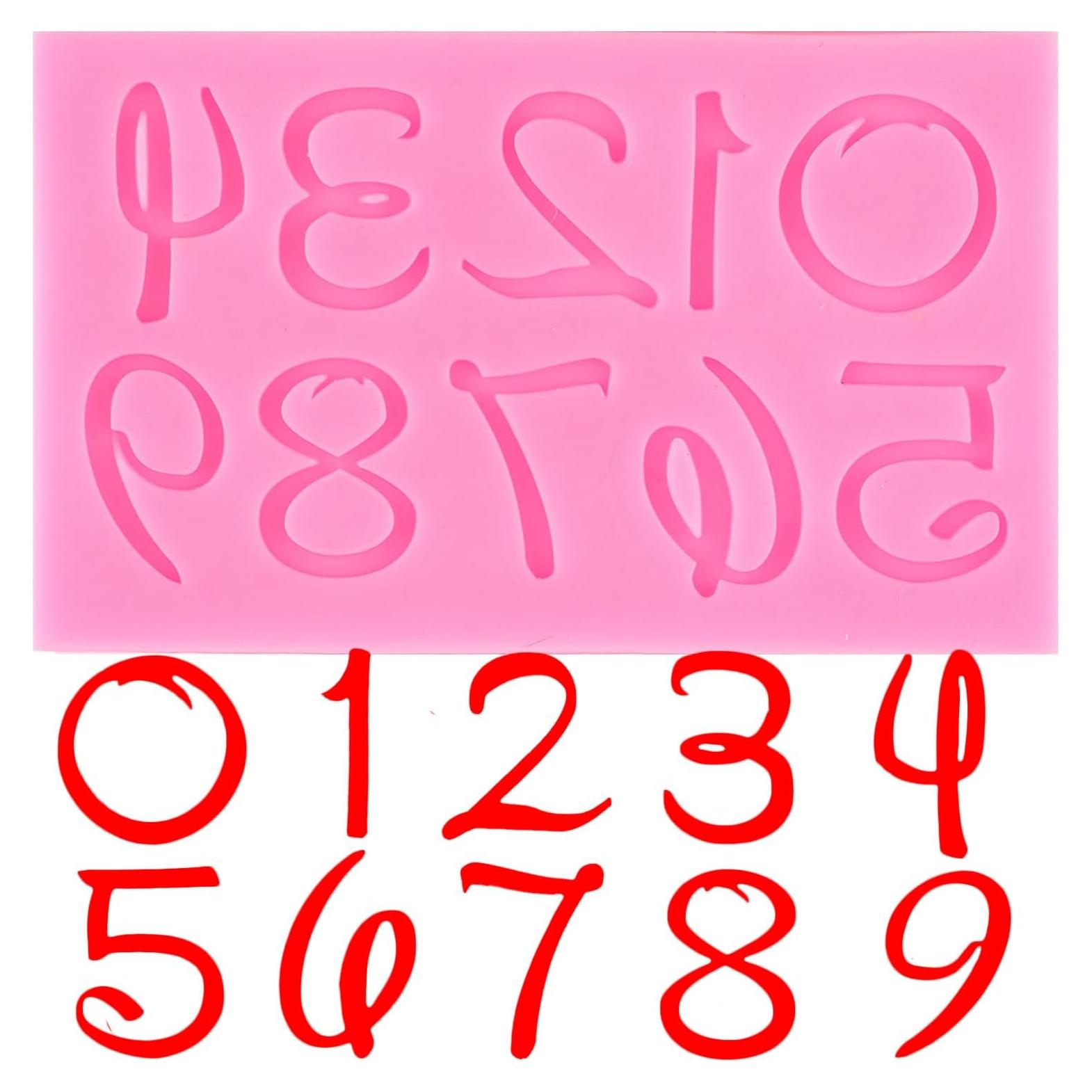 Molde de Silicona para Fondant Números 0-9 YIHUOMOLDS 11.4x6.8cm