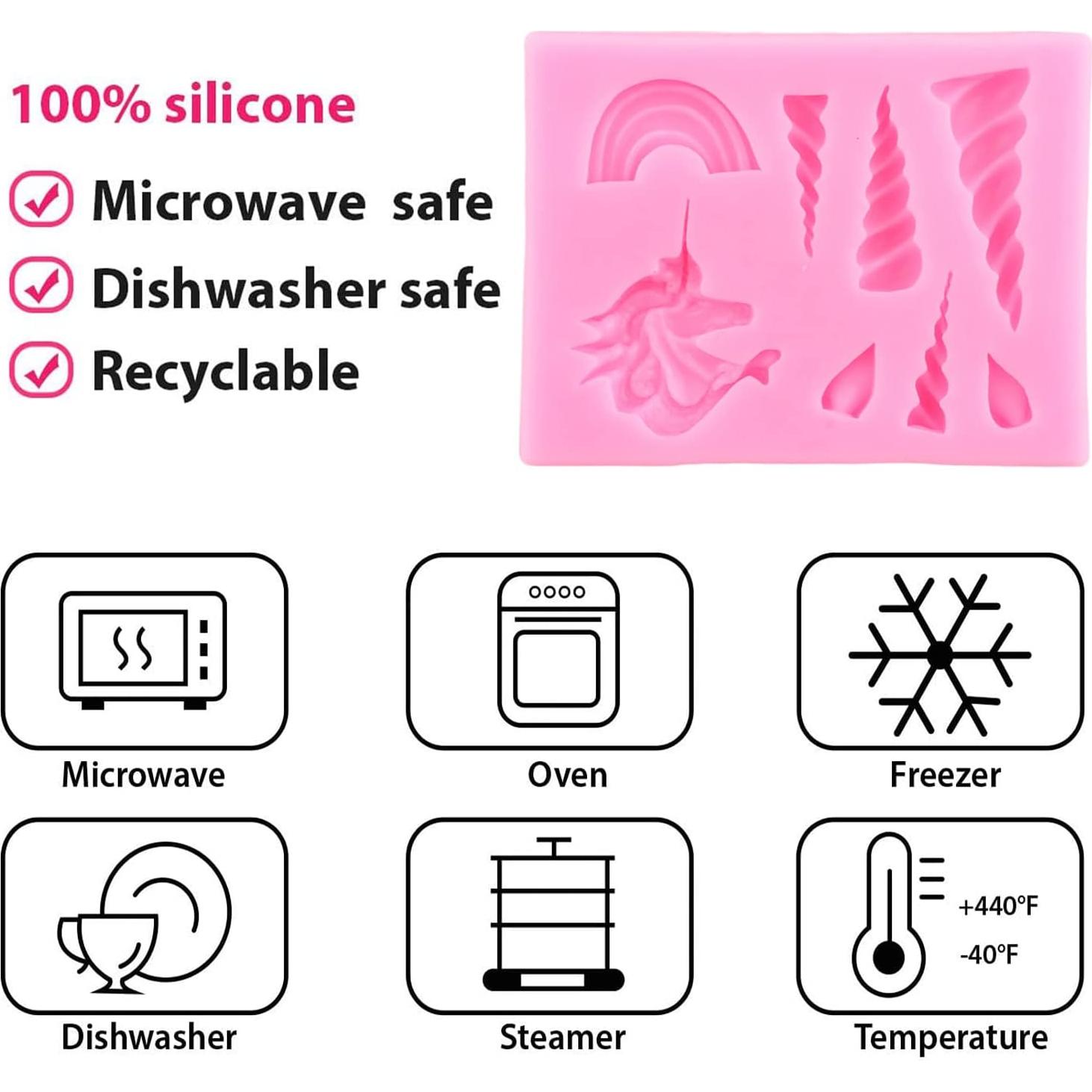 Molde de Silicona Unicornio Mujiang Set de 4 para Fondant