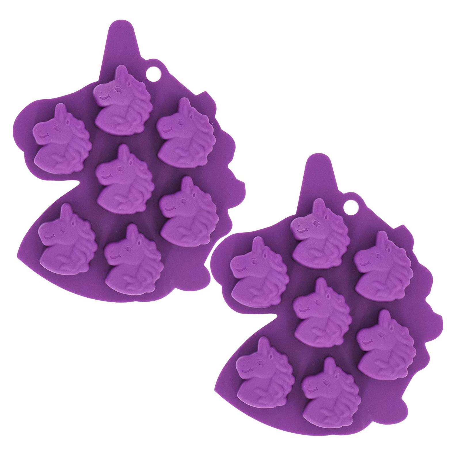 Molde de Silicona Unicornio Fewo 2 Piezas para Hielo y Postres