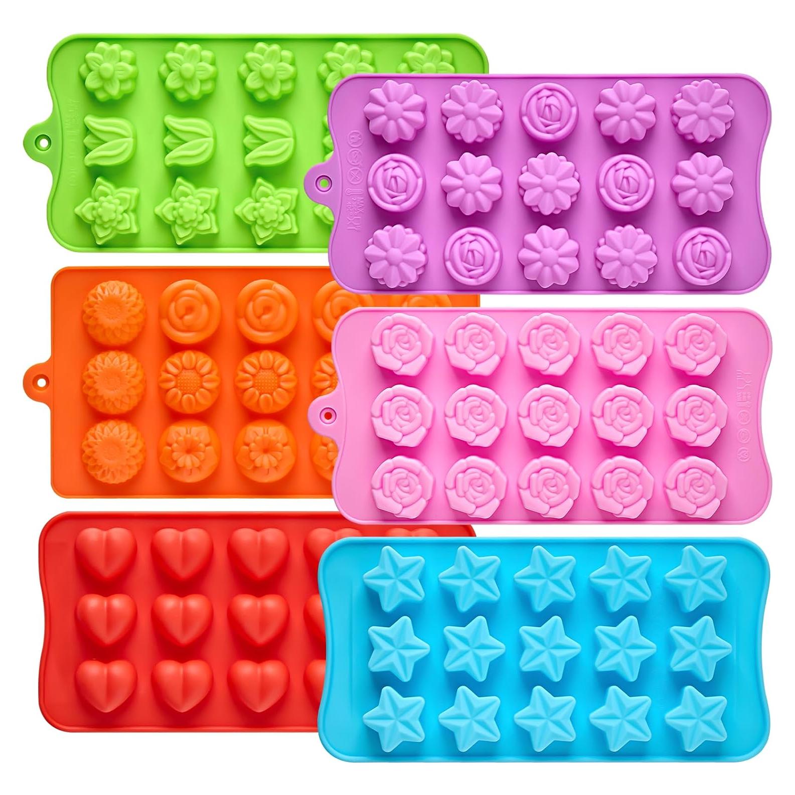 Juego de 6 Moldes de Silicona CLUEWR para Chocolate y Caramelo