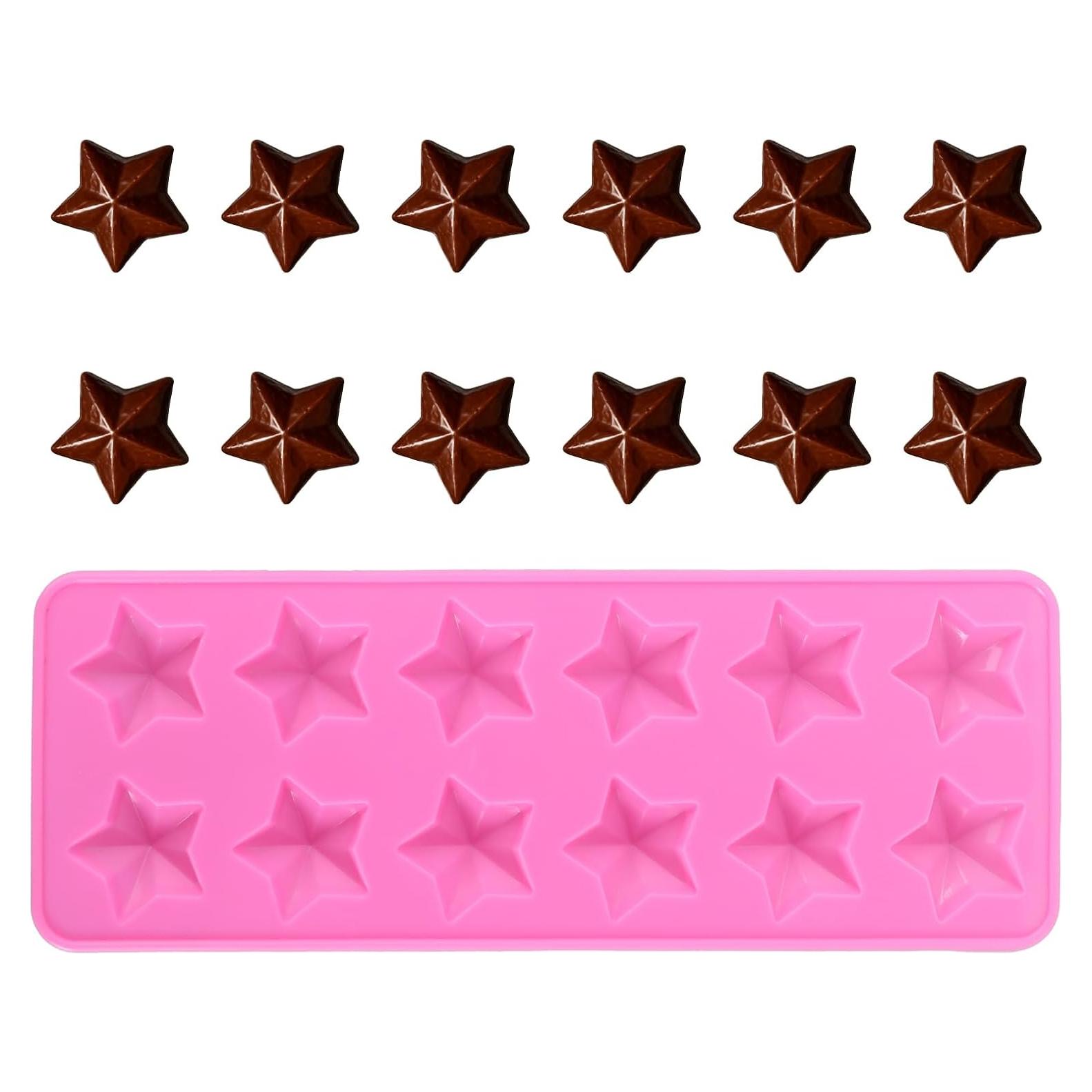 Molde de Silicona Estrella Rosa FdcZeyxior 12 Cavidades