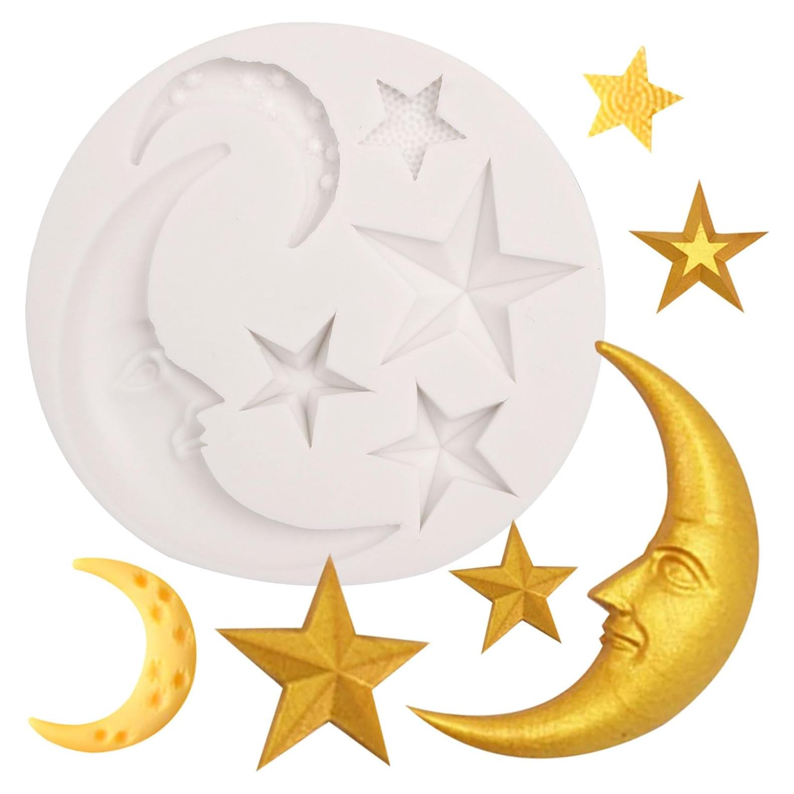 Moldes de Silicona Caregene Luna y Estrellas para Repostería