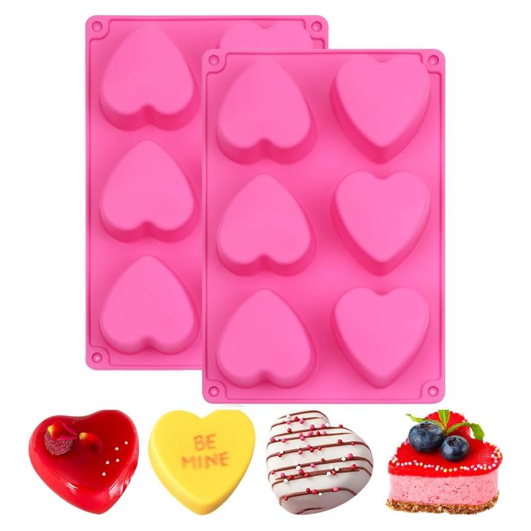 Molde de Silicona Corazón BAKER DEPOT Set de 2 para Pastel y Chocolate