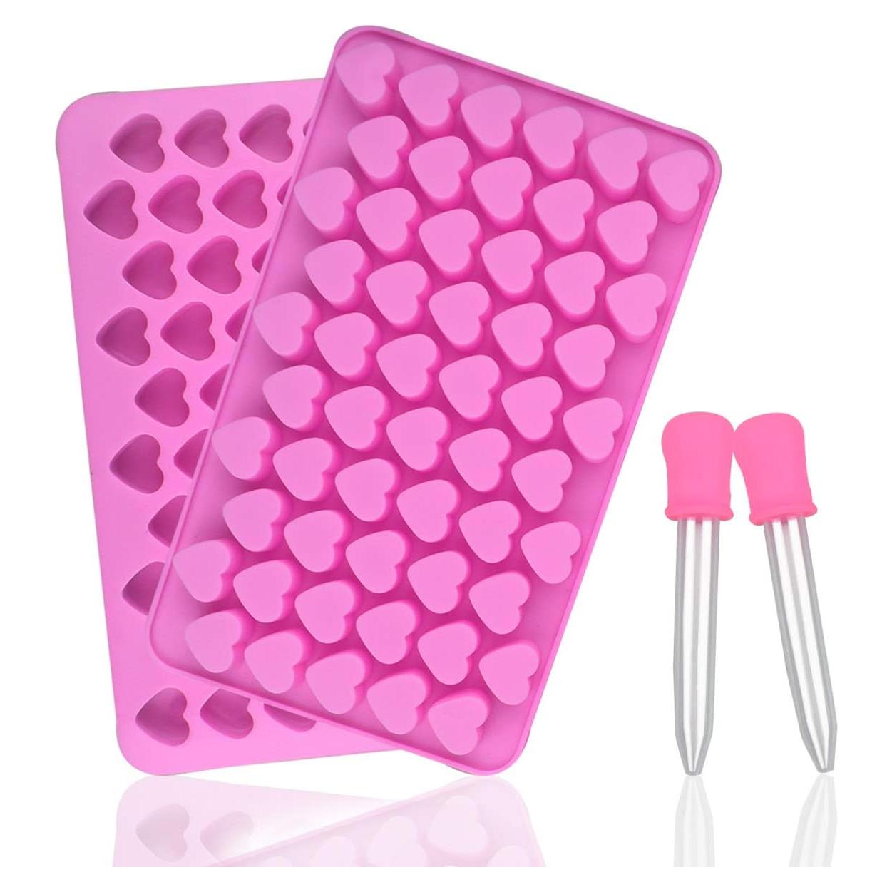 Moldes de Silicona Corazón Mini Yuntop - 2 Piezas Rosa