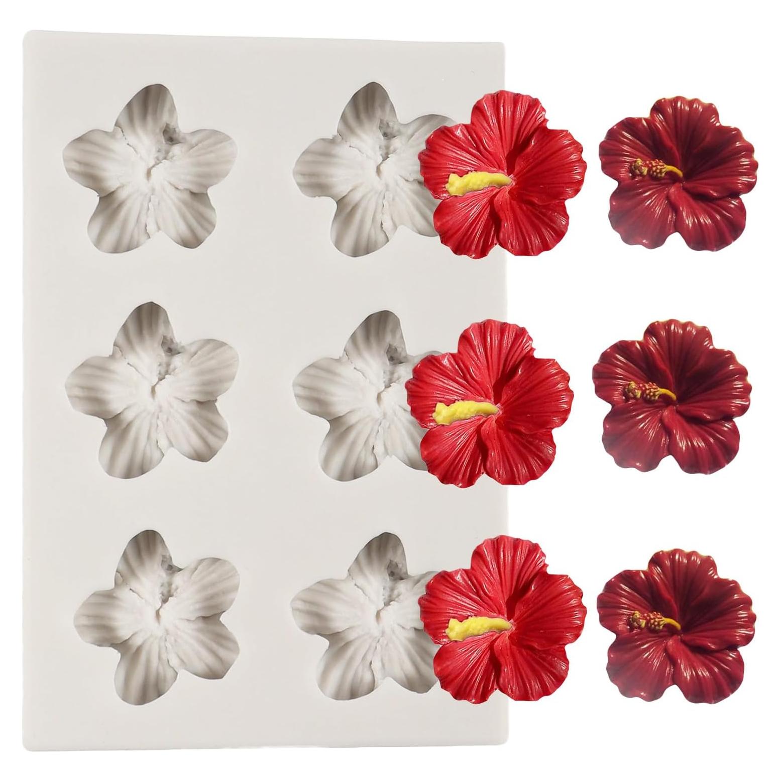 Molde de Silicona QDMOLDS Flor de Hibisco 9x6 cm