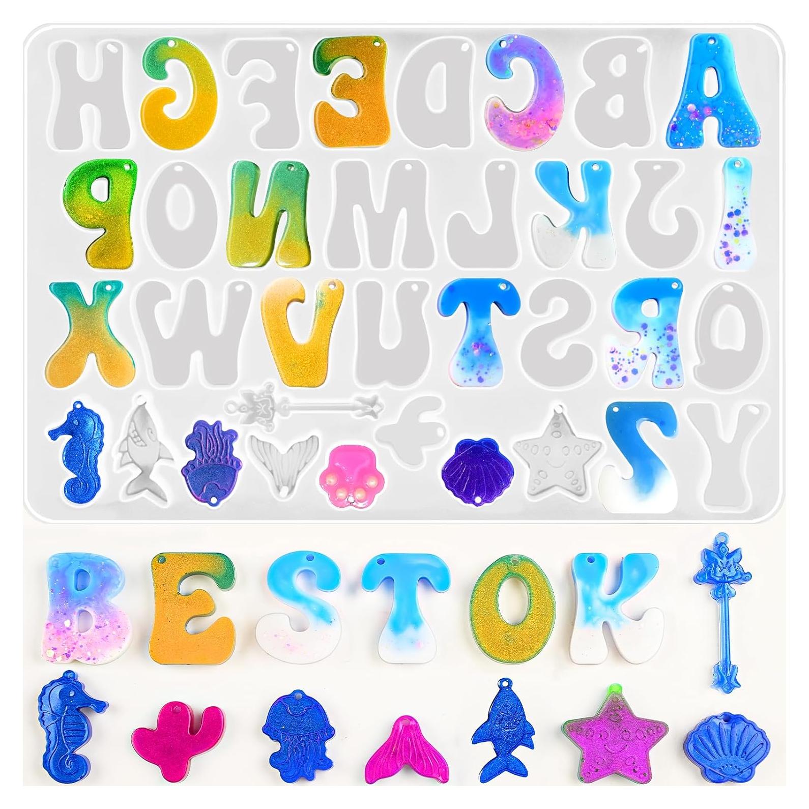 Moldes de Silicona de Alfabeto ZQYSING con Agujeros 30.73x20.28cm