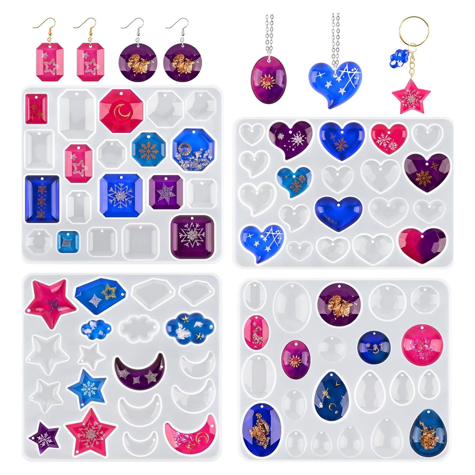 Molde de Silicona para Pendientes Actvty - 4 Piezas con Agujeros