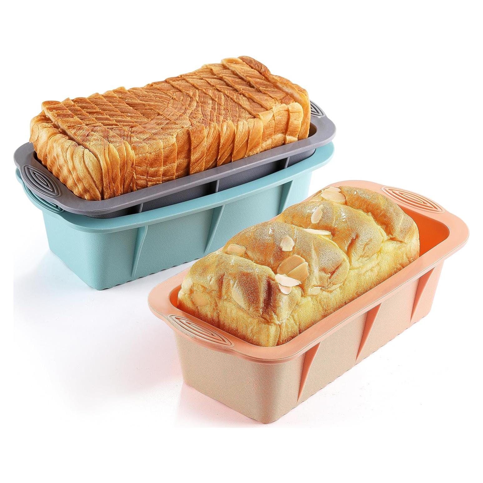 Juego de 3 Moldes de Silicona para Pan MONGSEW - Gris, Rosa, Azul