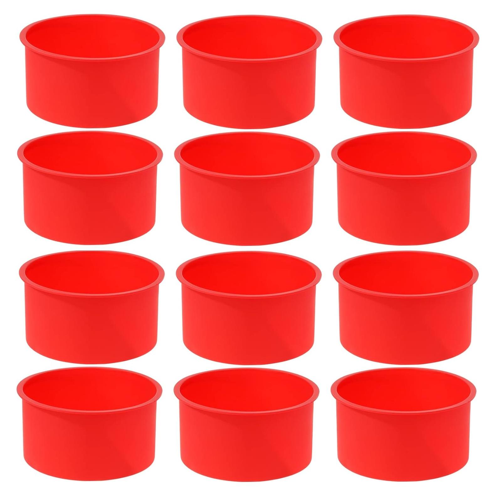 12 Moldes de Silicona para Pasteles Redondos 10.5 cm Mifengda