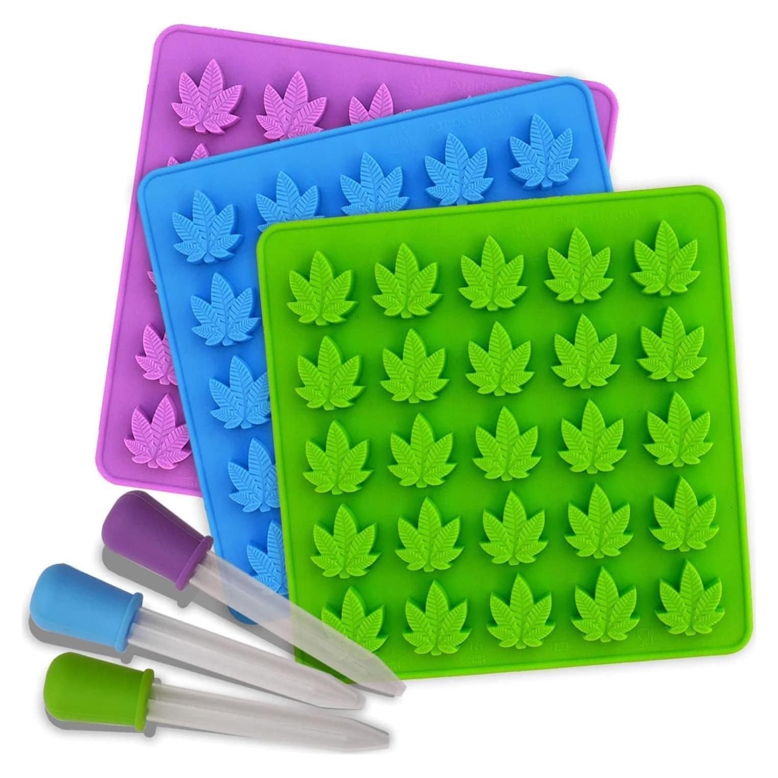Molde de Silicona para Dulces Hoja de Marihuana PJ Bold - 3 Piezas