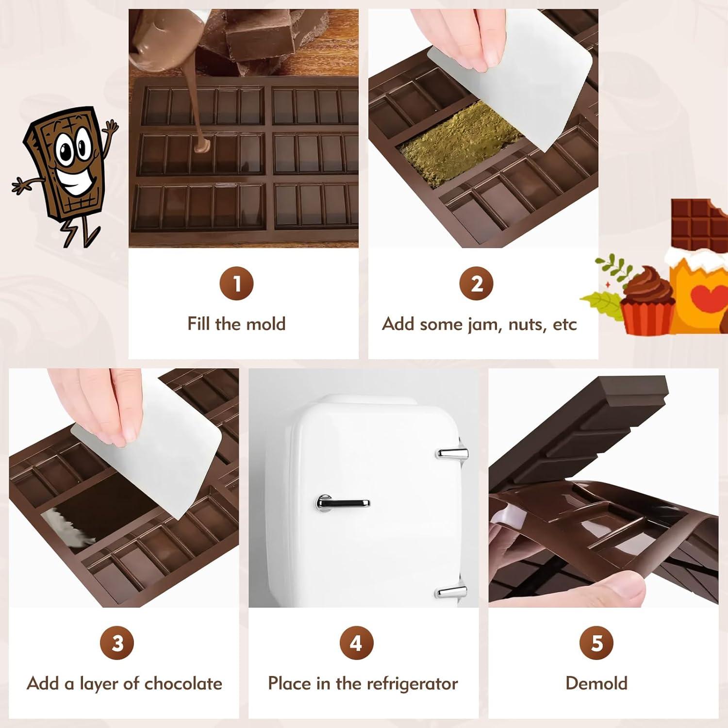 Molde de Chocolate de Silicona XIZIX 25.4x17cm Antiadherente