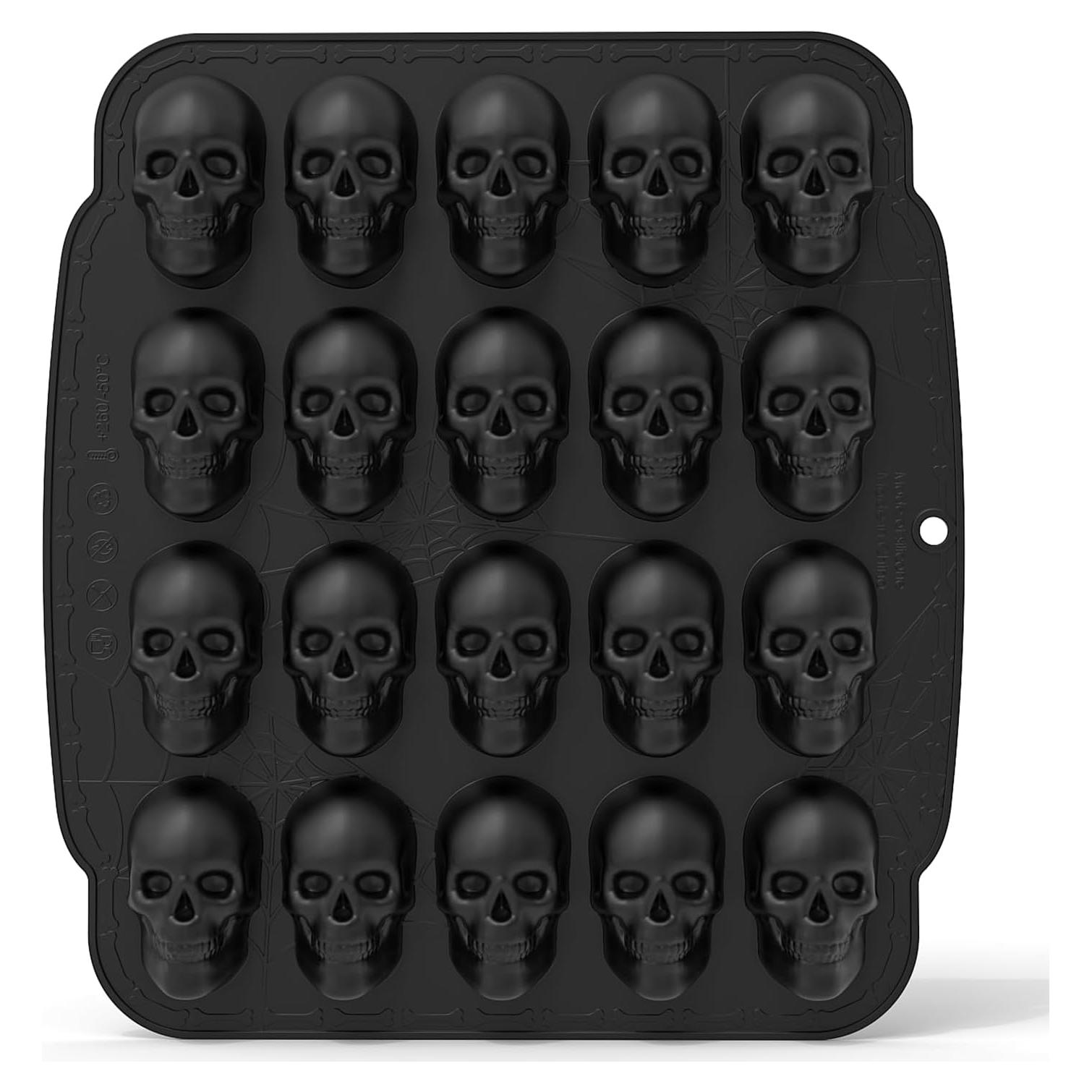 Molde de Silicona Cráneo 20 Cavidades JETKONG Halloween