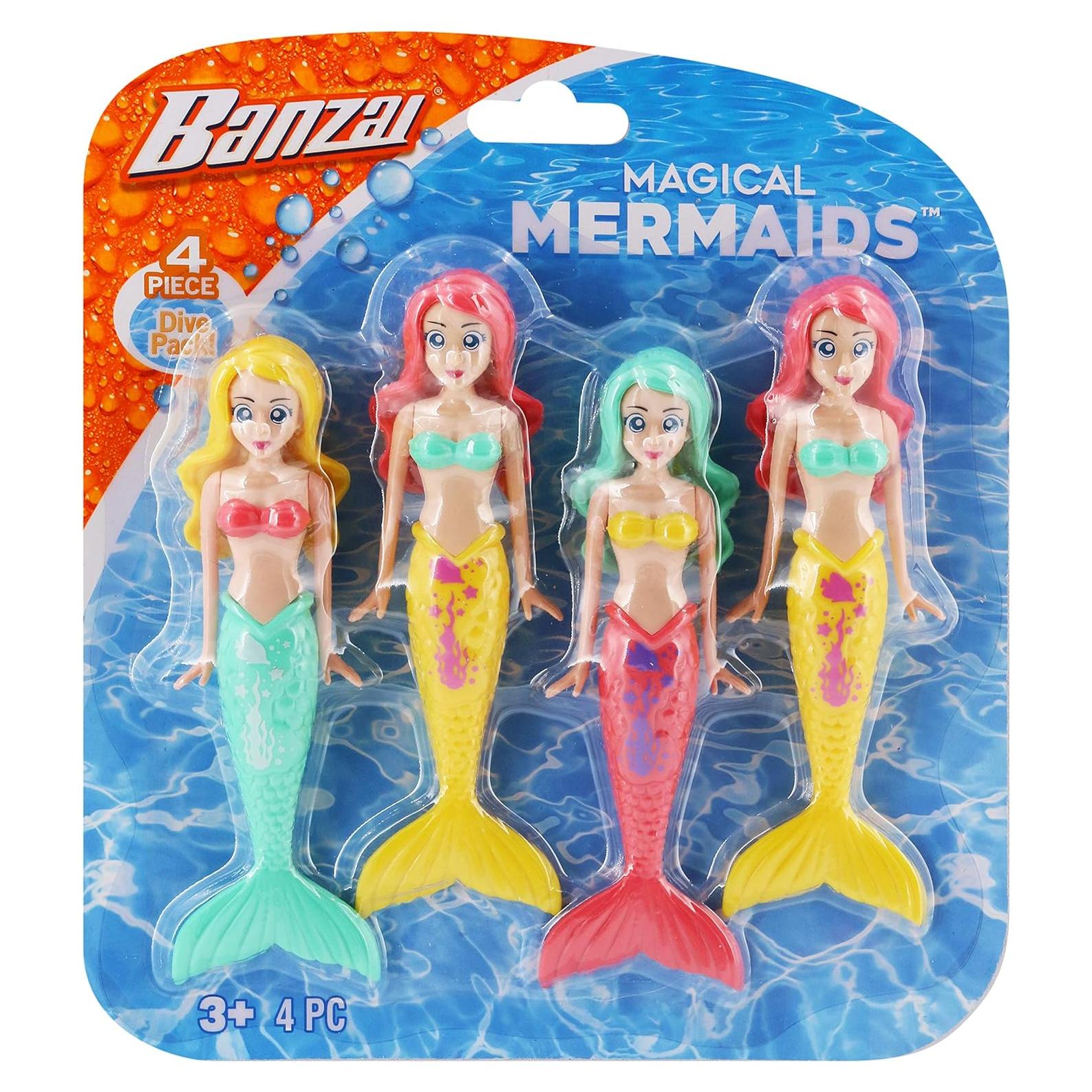 Juguetes de Buceo Sirenas Banzai 4 Piezas Colores Variados