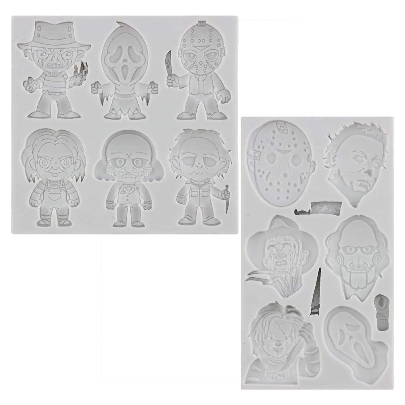 Moldes de Silicona de Fondant Halloween MINFEIDMS Set de 2