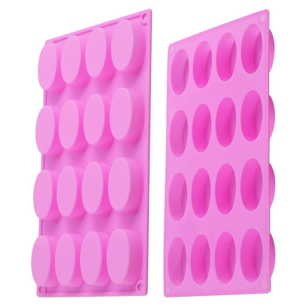 Moldes de Jabón Ovalados de Silicona Newk - 2 Paquetes de 16 Cavidades