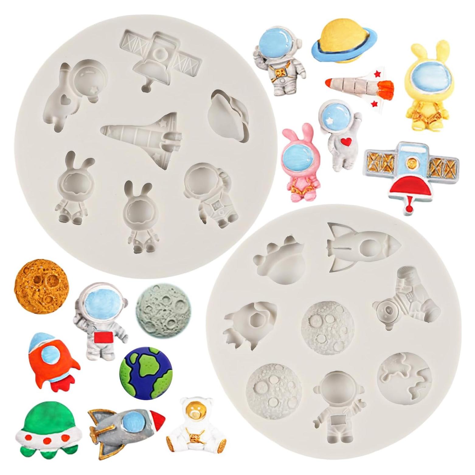Moldes de Silicona para Fondant Espacial FCKEMLDS Set de 2