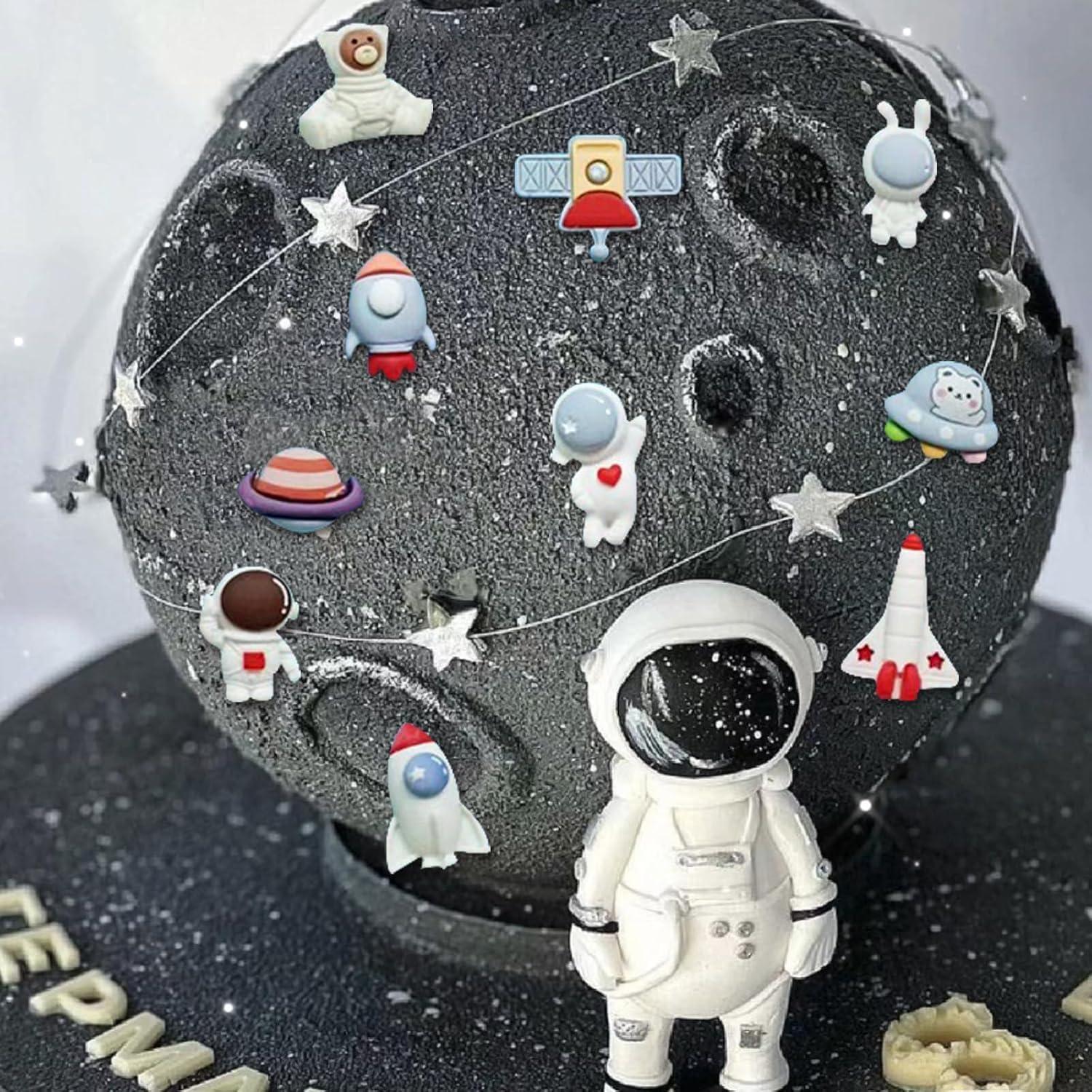 Moldes de Fondant de Silicona Mujiang Astronauta y Cohete Set de 2