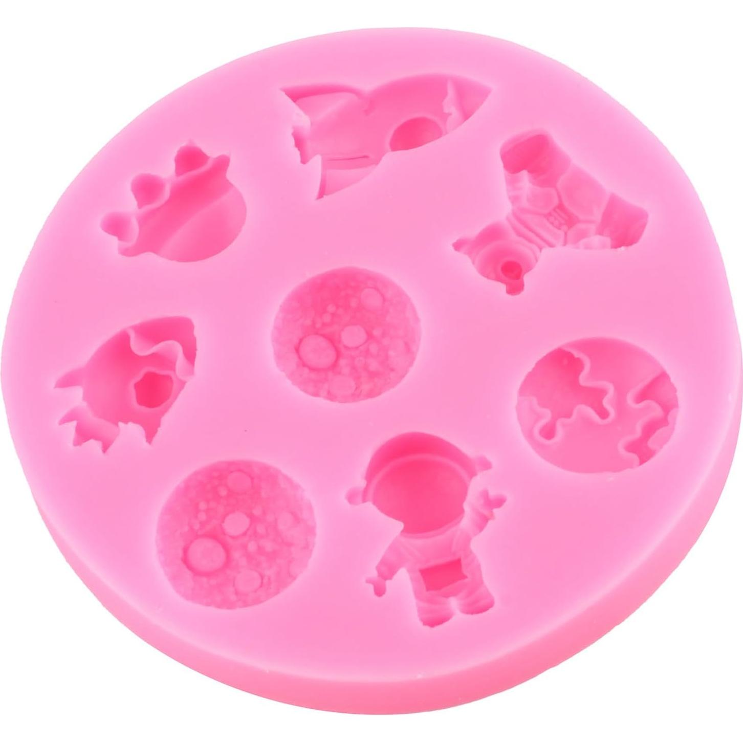 Moldes de Fondant de Silicona Mujiang Astronauta y Cohete Set de 2