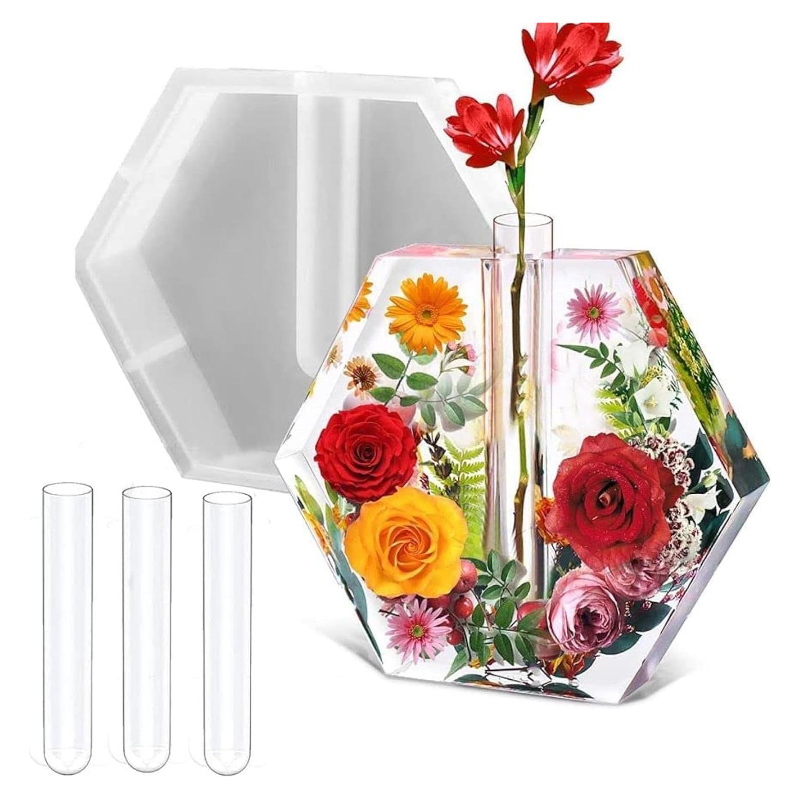 Molde de Silicona Hexagonal Grande ZtohPyo 22.86 cm para Resina