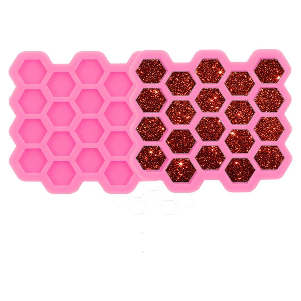 Moldes de Silicona Hexagonales Mini AMZTOART - 2 Piezas 1.5cm