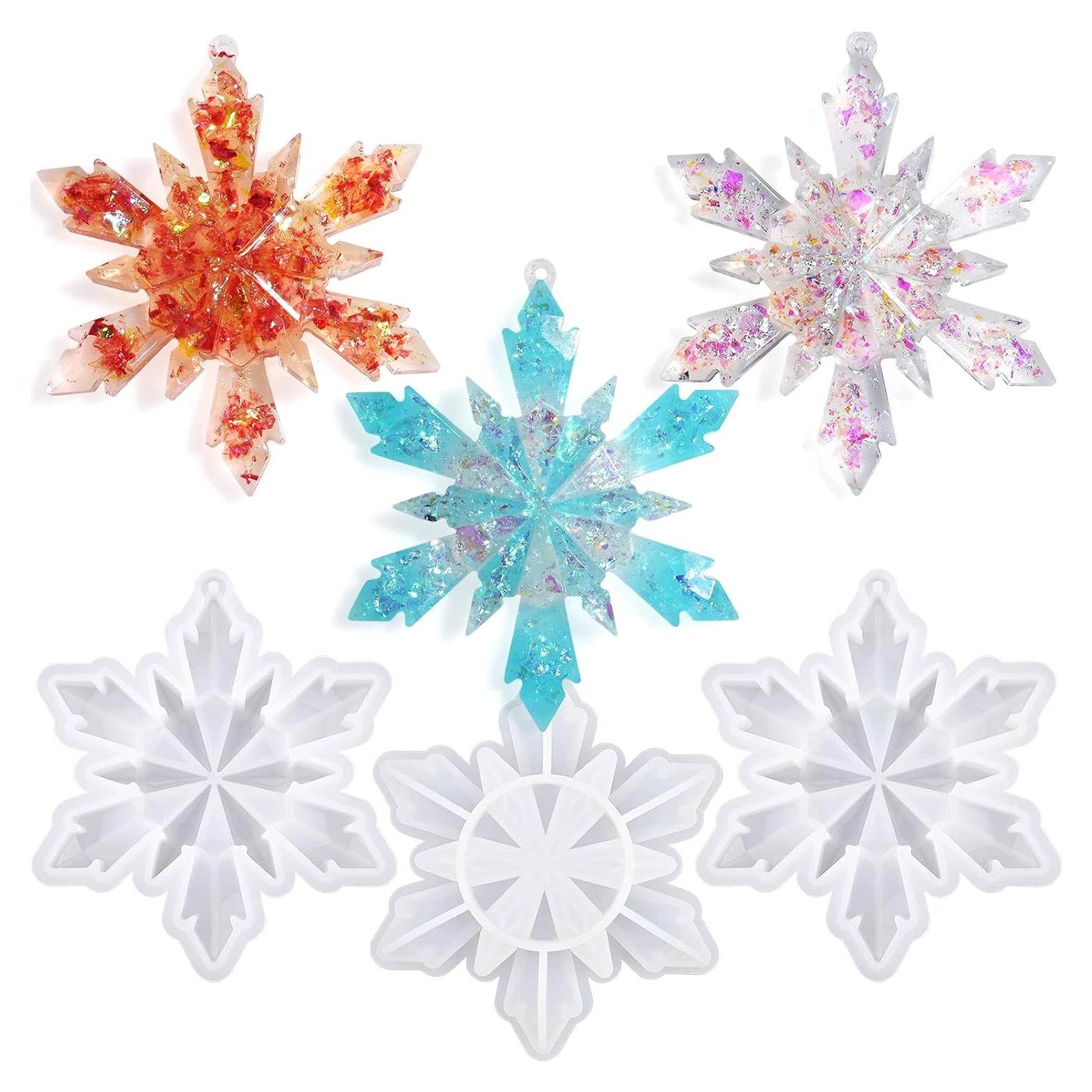 Moldes de Resina de Navidad Actvty - Copo de Nieve 3 Piezas