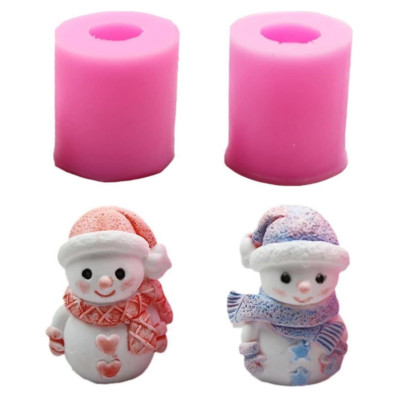 Moldes de Silicona Muñeco de Nieve Xidmold 2 Pcs 4.5 cm