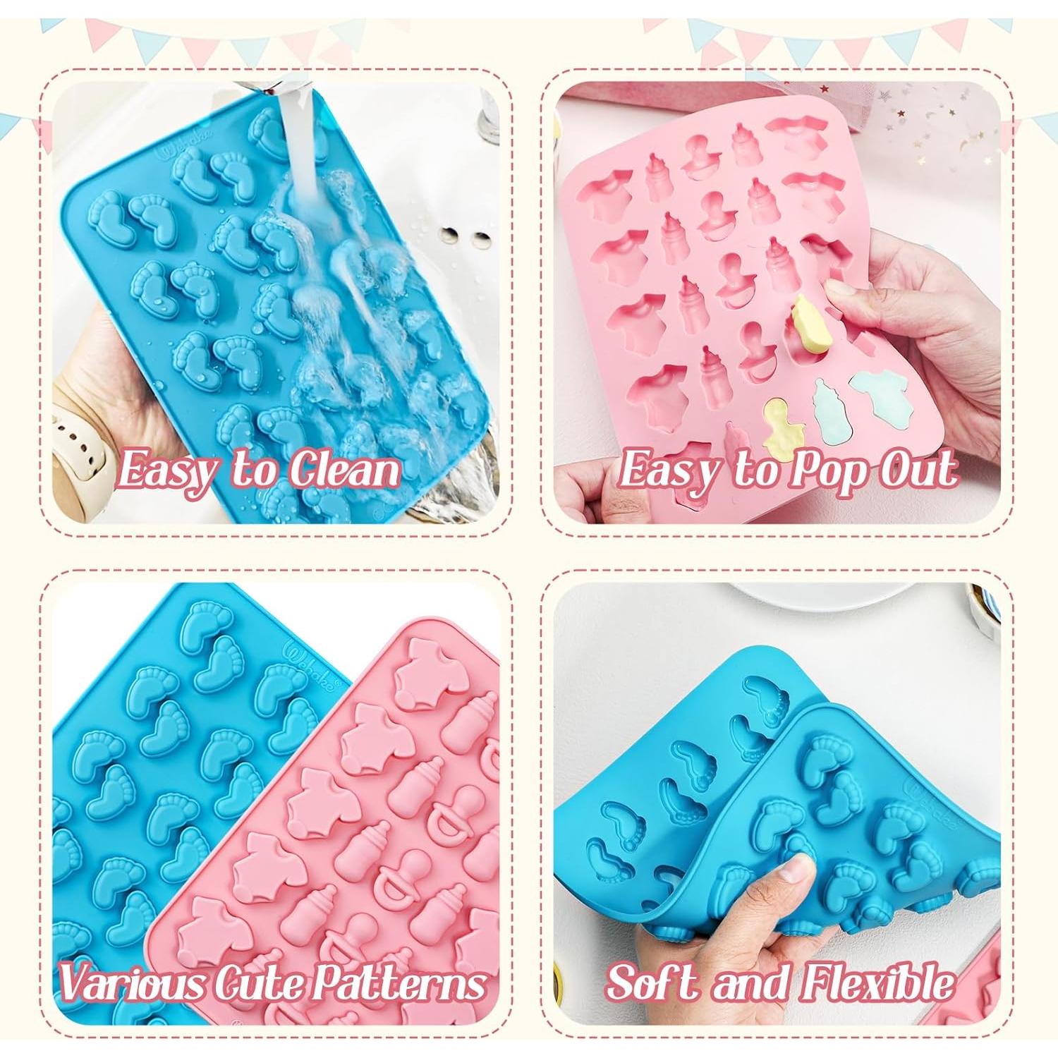 Moldes de Silicona para Baby Shower Webake - 2 Piezas