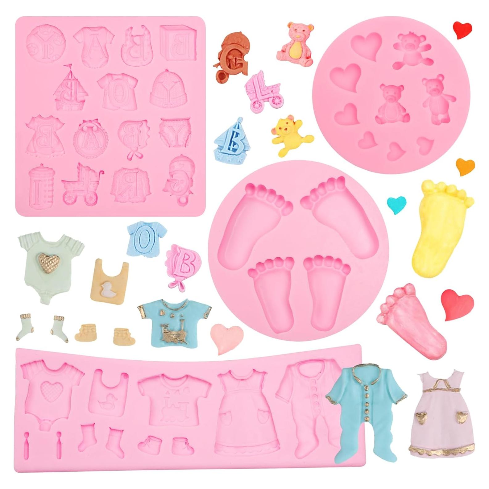 Molde de Silicona para Fondant Bebé YN324 - Pies y Más