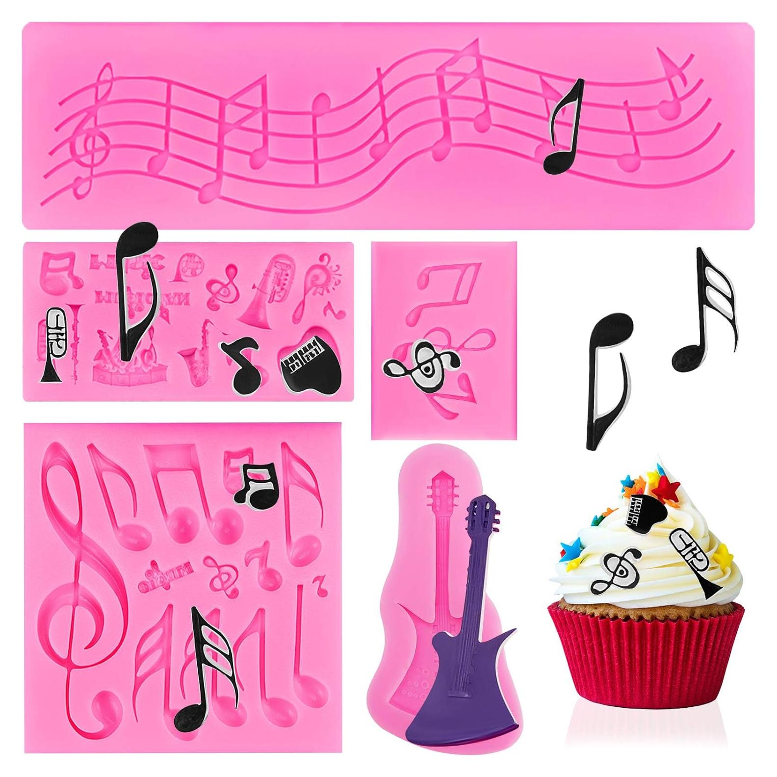 Molde de Silicona Musical Patelai - 5 Piezas Rosa