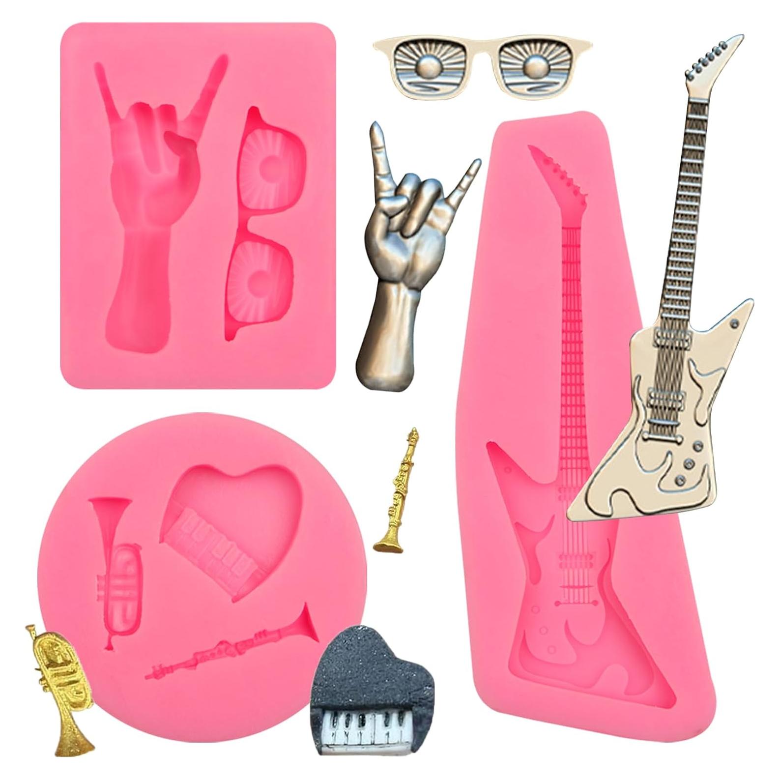 Juego de Moldes de Silicona Musical Octhallow - 3 Piezas Rosa