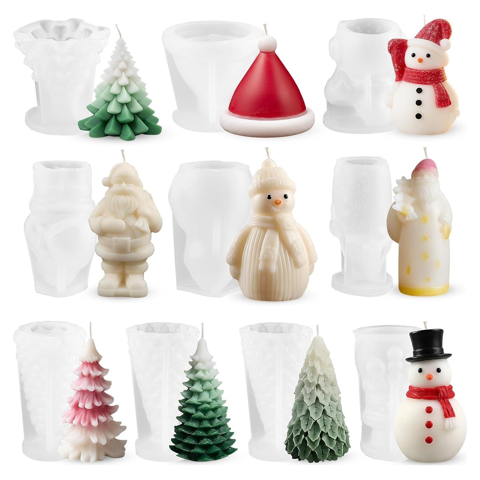 Conjunto de 10 Moldes de Silicona para Velas Navidad LemonRoad