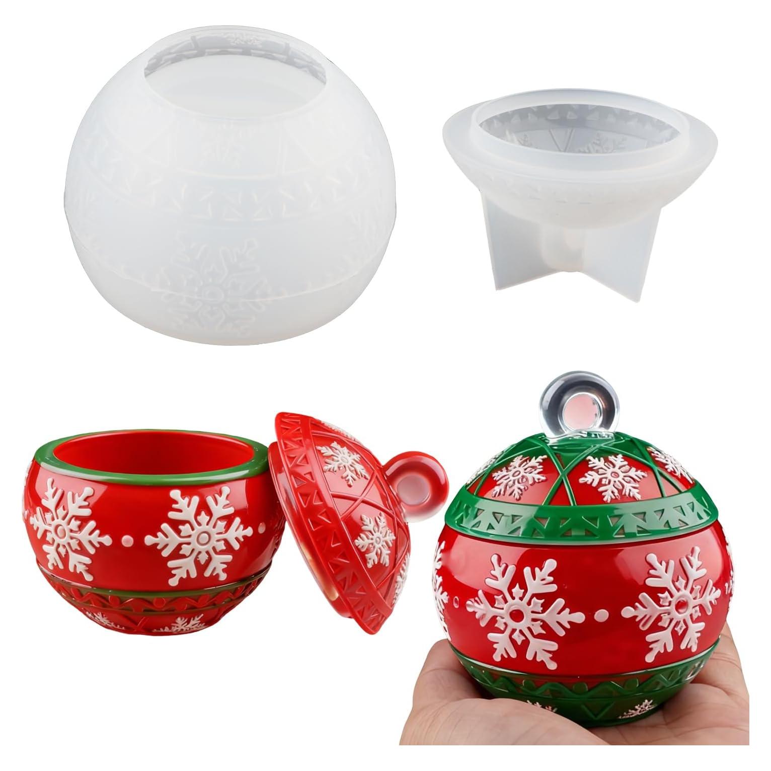 Molde de Silicona F FYJS para Tarro de Navidad con Copo de Nieve