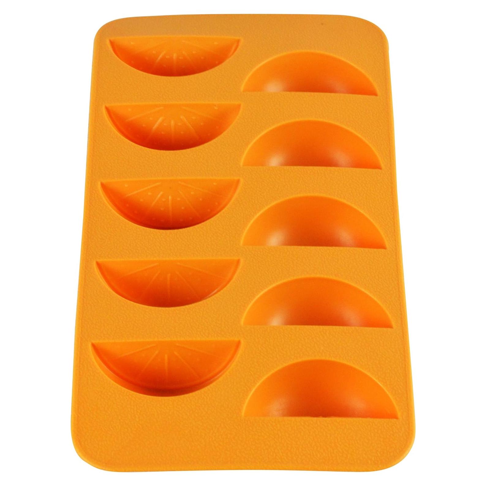 Bandeja de Hielo Silicona Naranja Fairly Odd Novelties 10 Cubos