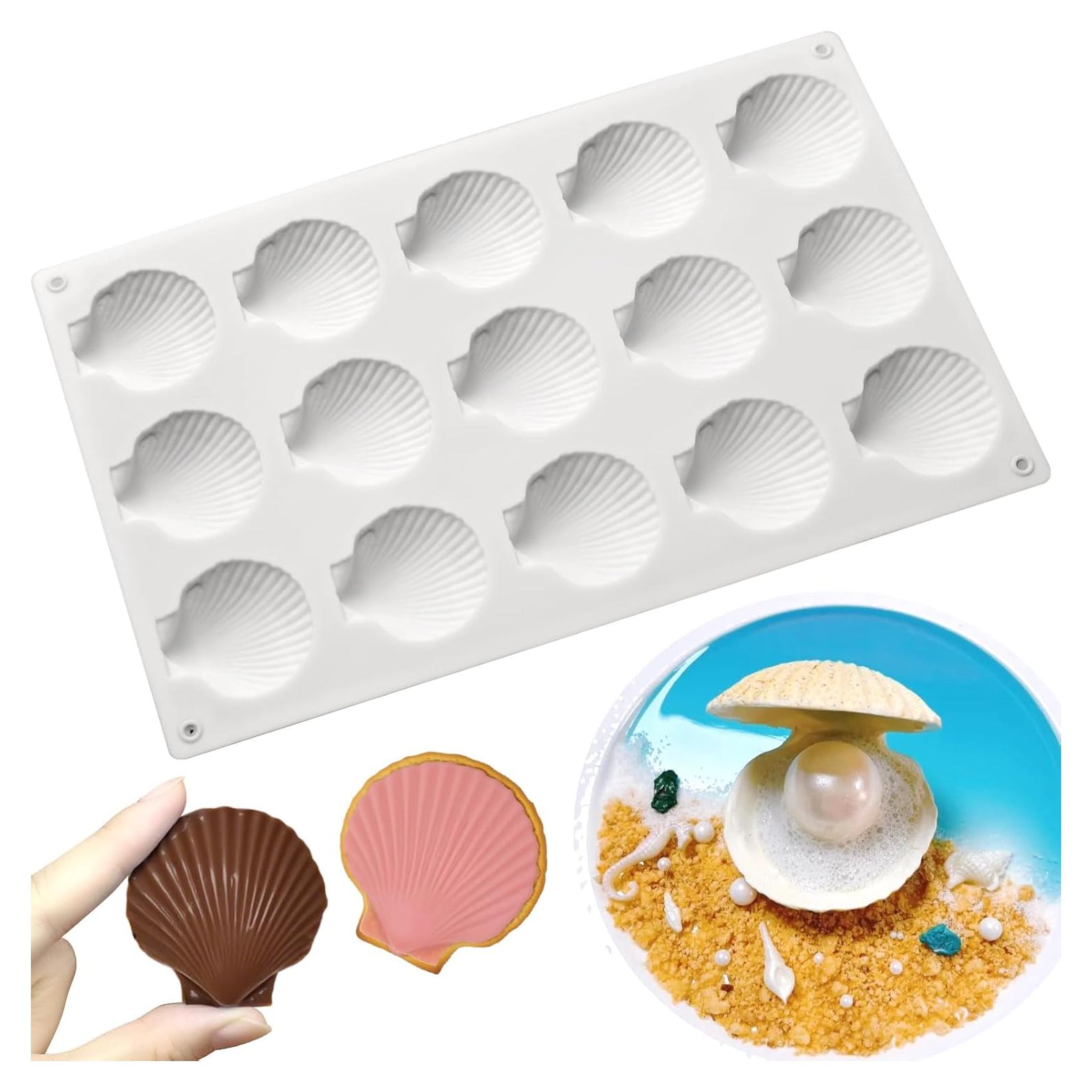 Molde de Silicona SIQINZONGWA 15 Cavidades Concha Blanco