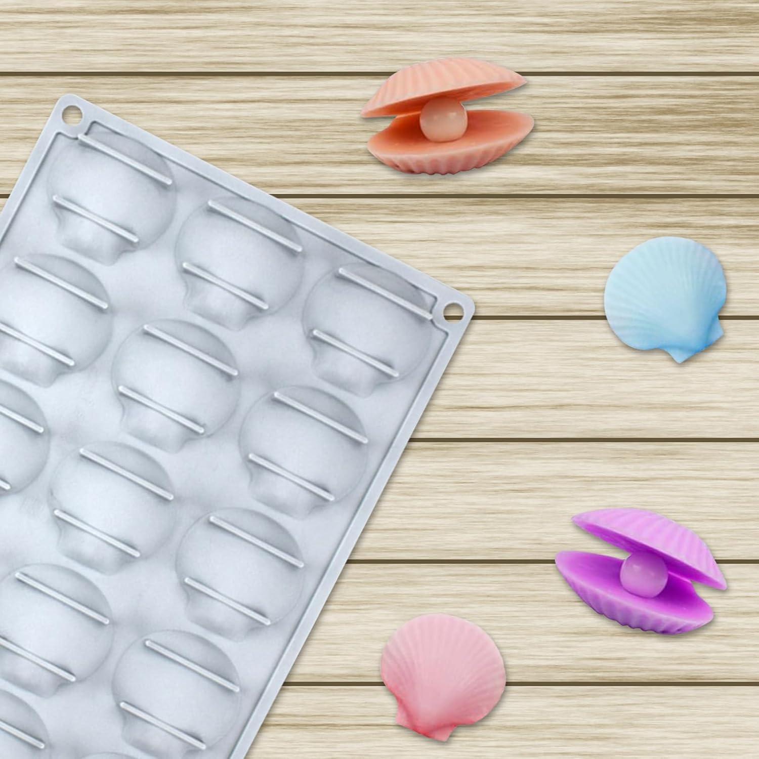Molde de Silicona Fchil en Forma de Concha 15 Cavidades 29.7x19.6cm
