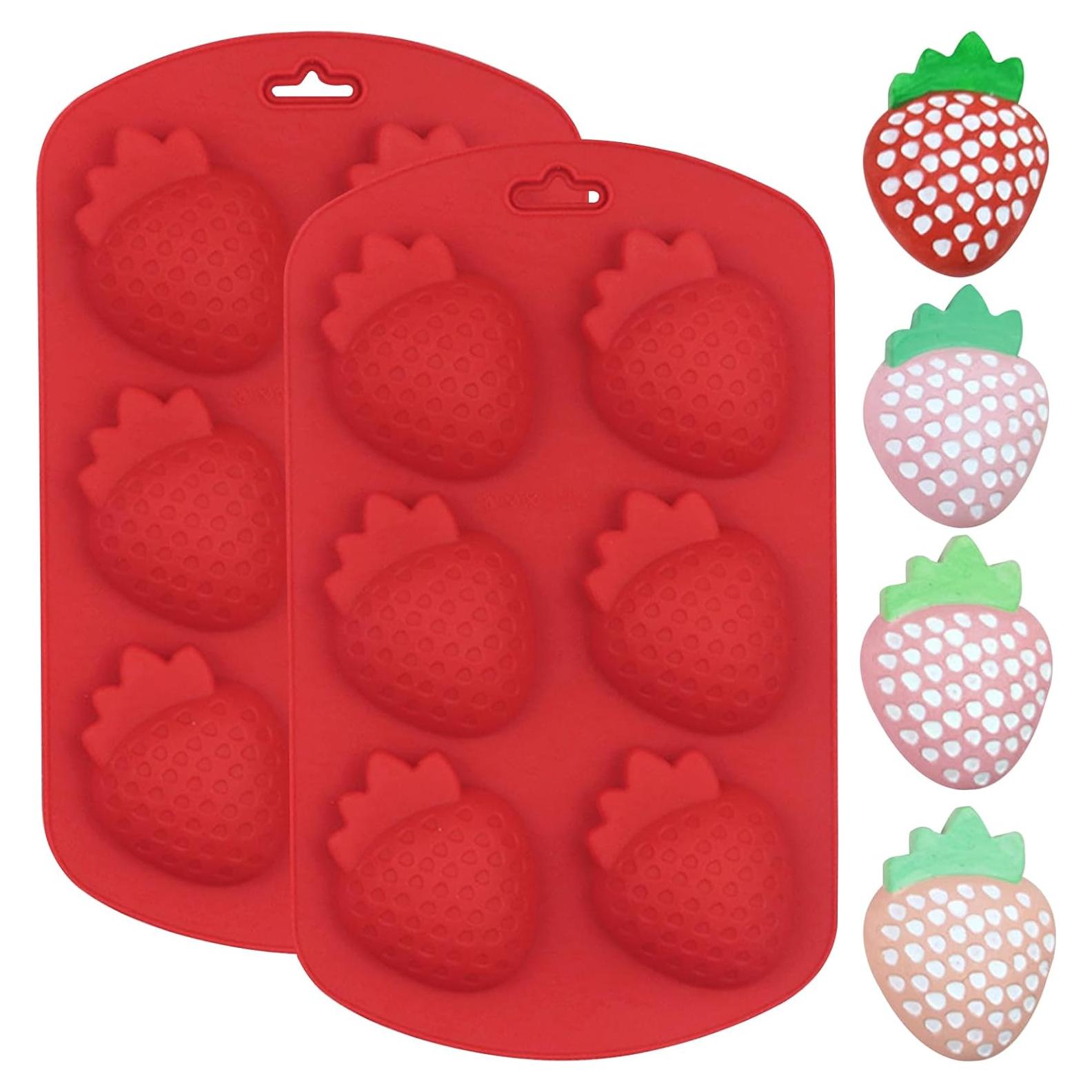Molde de Hornear de Silicona Fchil en Forma de Fresa - Set de 2