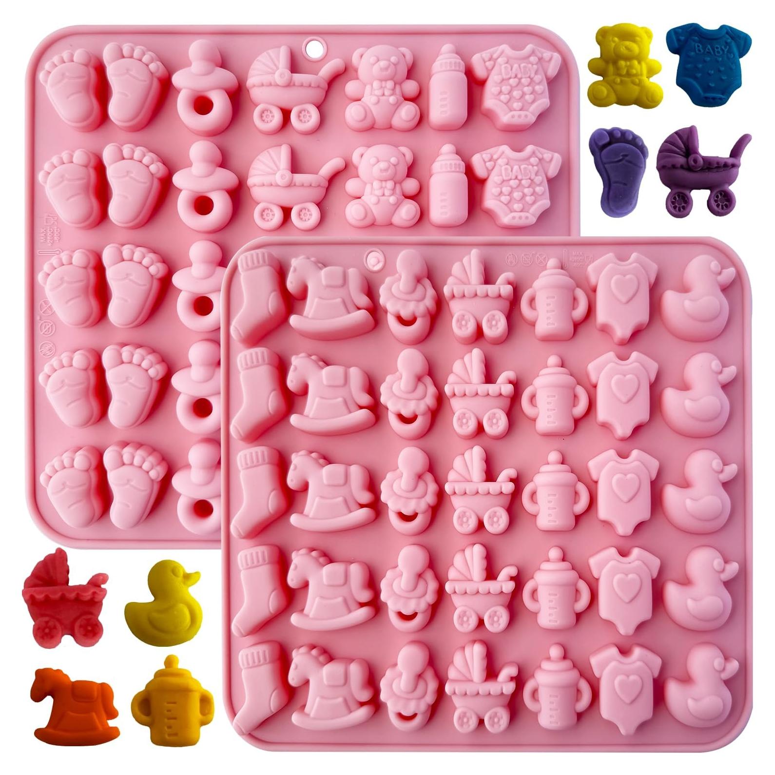 Moldes de Silicona para Chocolate Baby Shower JJzxwish - 70 Cavidades