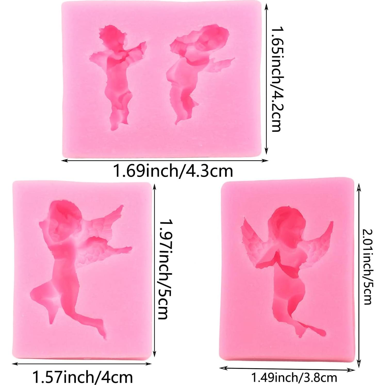 Molde de Silicona 3D Bebé Ángel Mujiang - Set de 3 para Pasteles