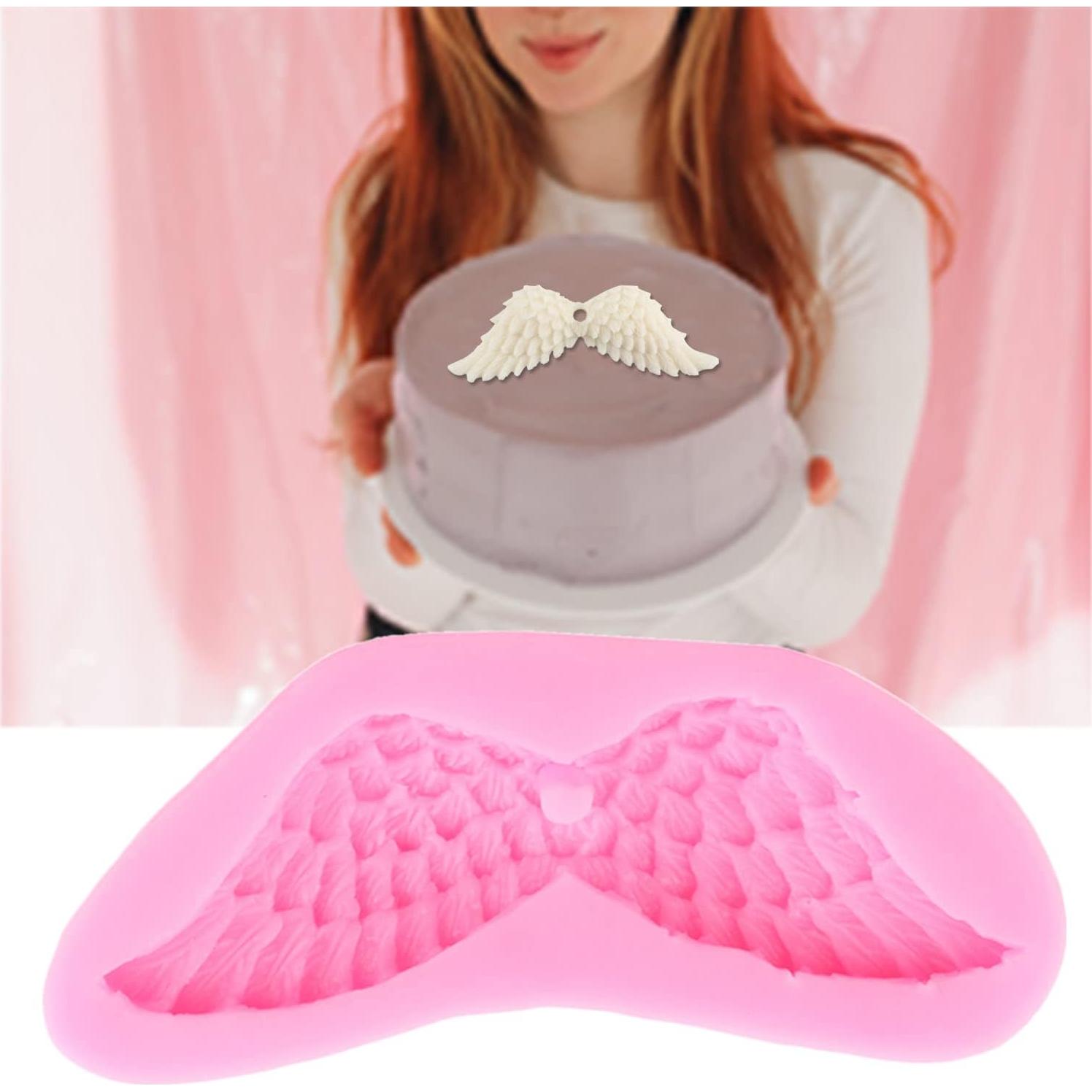 Moldes de Silicona Mujiang Alas de Ángel Set de 4 para Pasteles