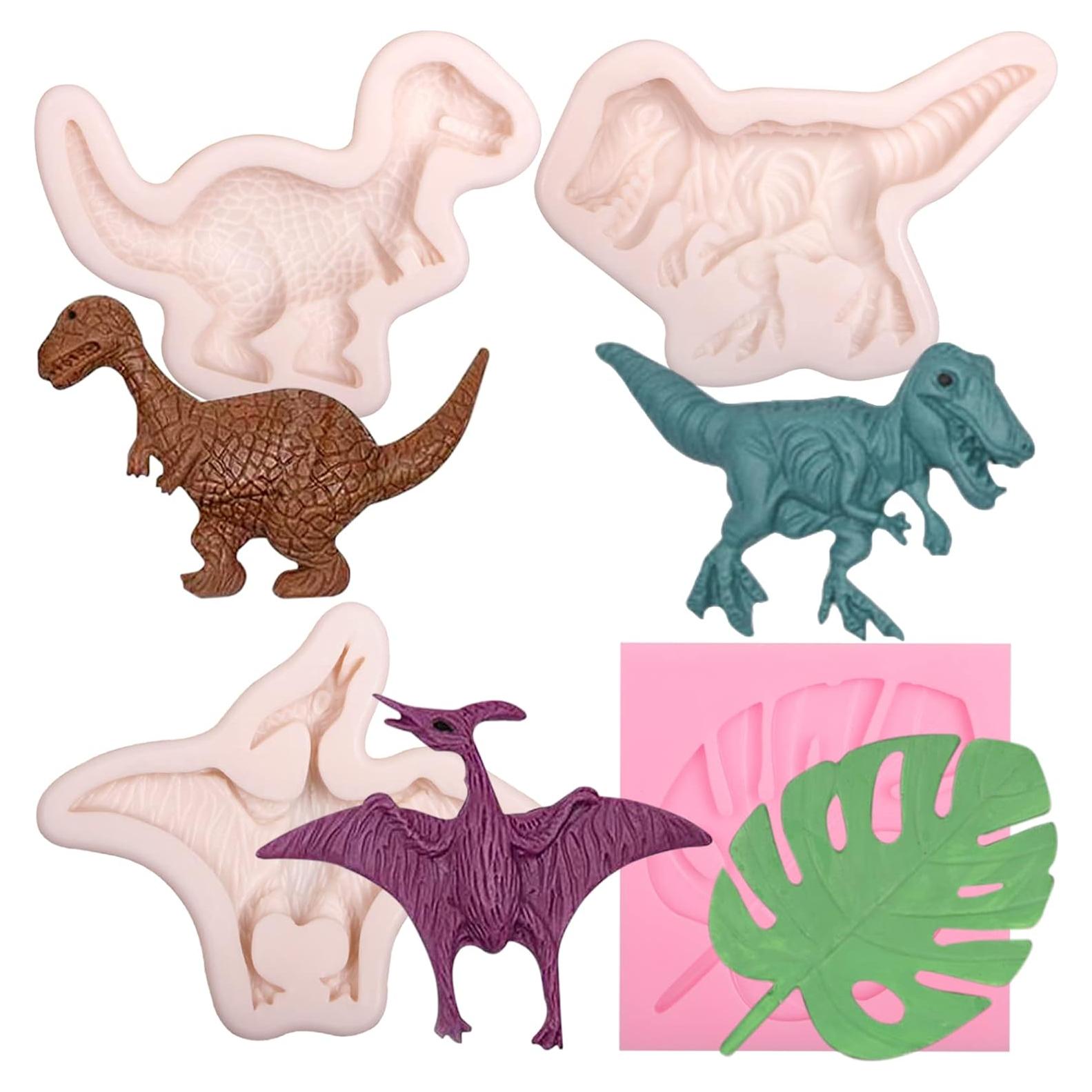 Moldes de Silicona para Fondant Dinosaurio 4 Pcs - ywzbomoldrm