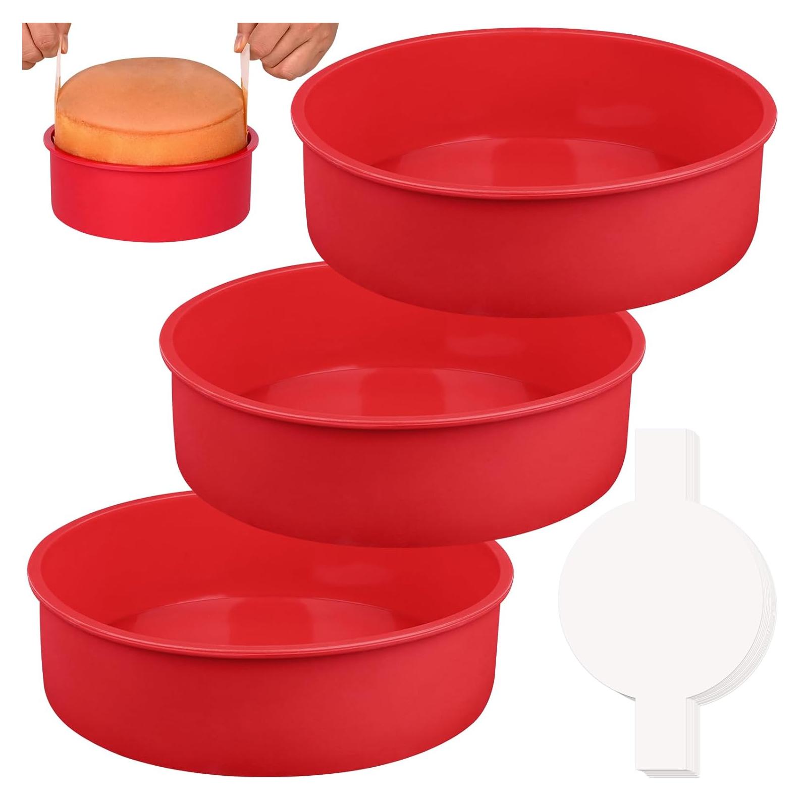 Molde Redondo para Pasteles HUAKENER 10 Pulgadas 3 Piezas Silicona