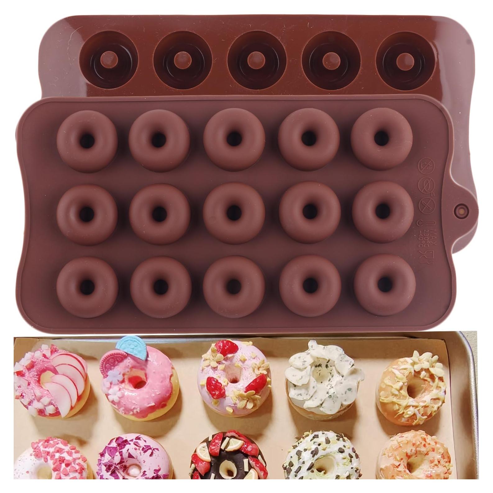 Moldes de Silicona para Donas YIMINGMOLD 2 Pcs 20.7x10.6 cm