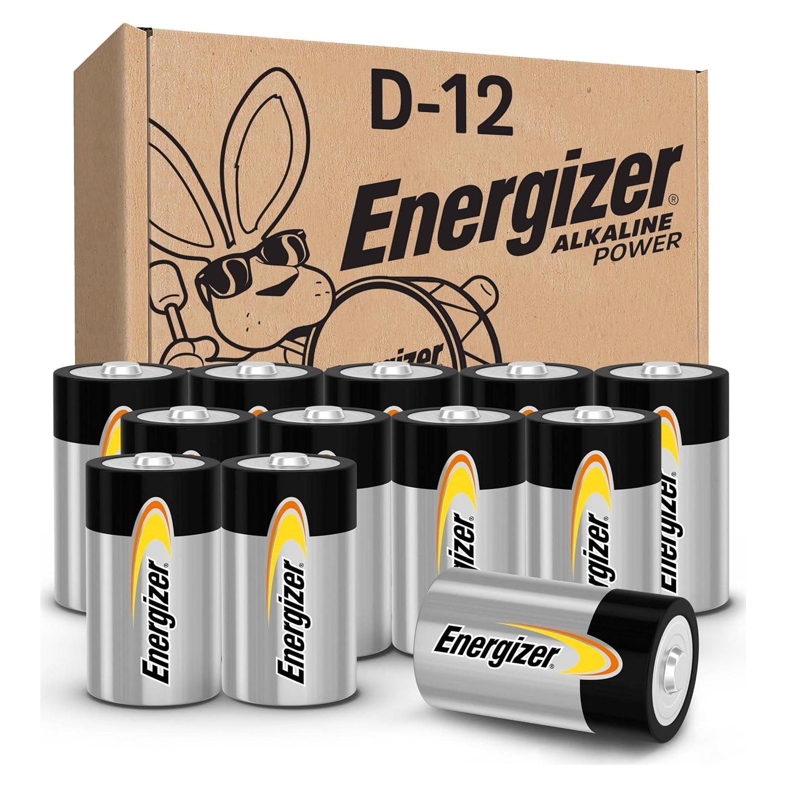 Baterías Alcalinas Energizer D 12 Pzs Larga Duración