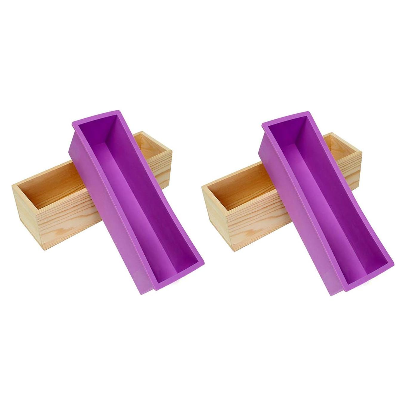 Molde de Silicona Rectangular Ogrmar 2PCS para Jabón y Pasteles